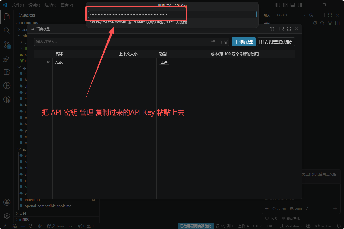 填写 API Key